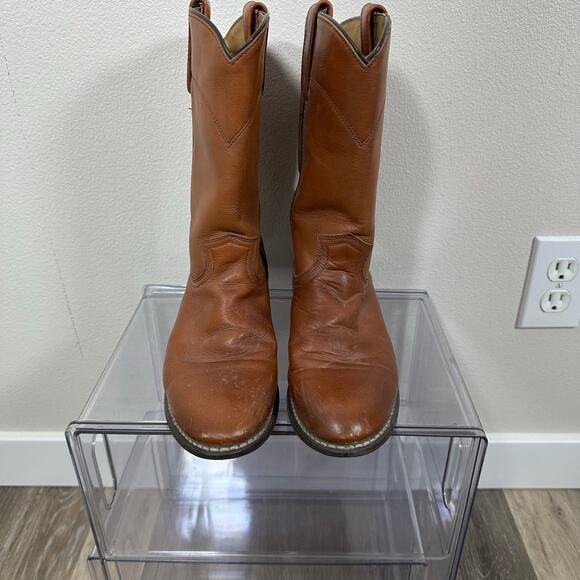 Vintage ACME Circle A Cowboy Boots Brown Leather Men\'s 8 Made USA main image 15